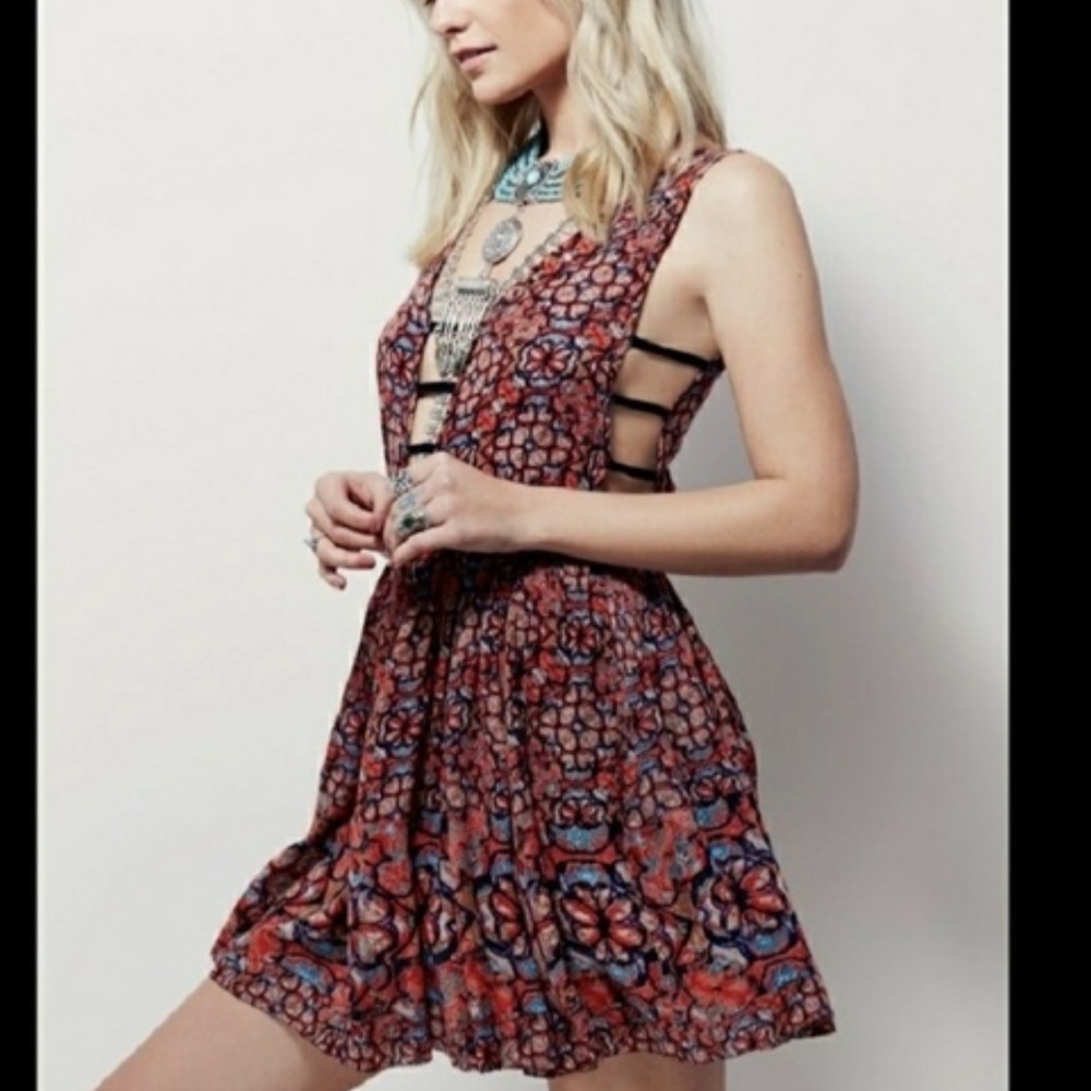 Free People Java Gauzy Cut Out Dress